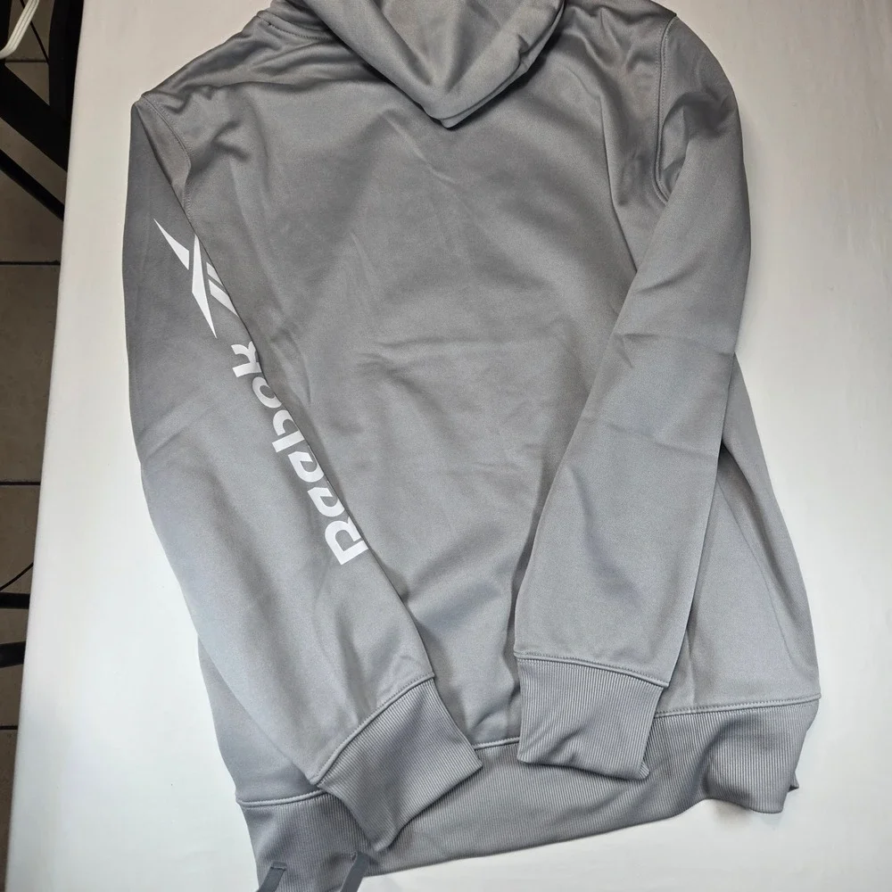 Reebok Mens Box Jump Tech Hoodie Gray Athletic Sweatshirt REM203FH09B048 Size L - Picture 3 of 11